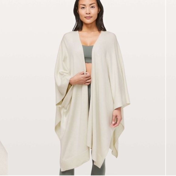 Lululemon free to coast poncho sweater heathered dove gray 13113 - Picture 2 of 13